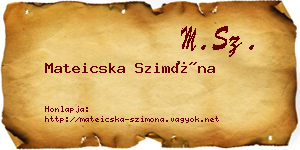 Mateicska Szimóna névjegykártya